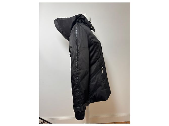 Vintage Courreges Puffer Lederjacke 38/M schwarz - Ansicht 2
