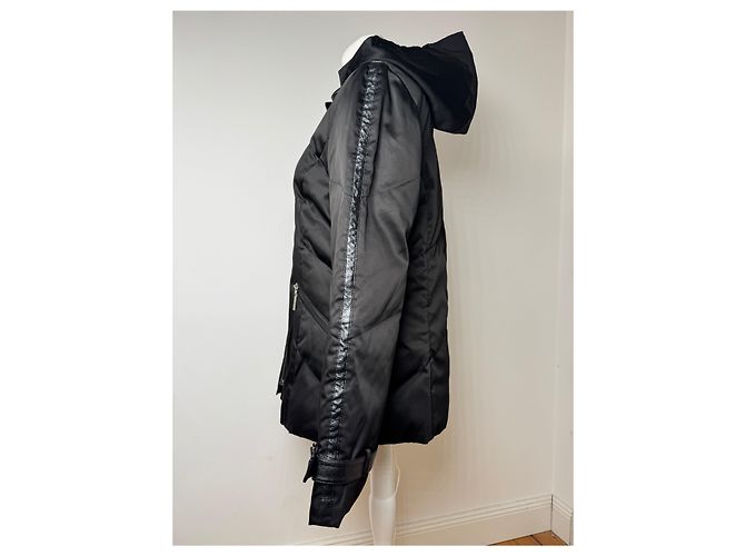 Vintage Courreges Puffer Lederjacke 38/M schwarz - Ansicht 4