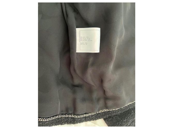 Chanel Tweed Jacke Schwarz Größe 38 - Ansicht 8