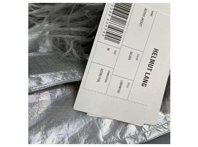 Helmut Lang Astro Foil Jacke Silber Kunstfell - Ansicht 6