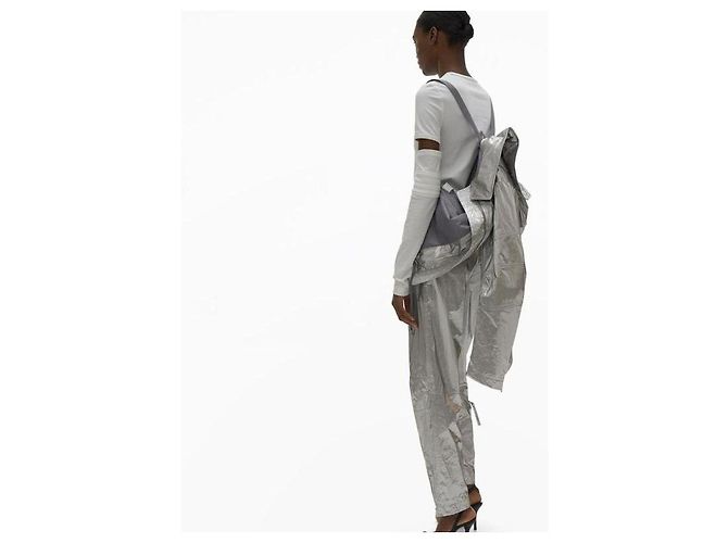 Helmut Lang Astro Foil Jacke Silber Kunstfell - Ansicht 8