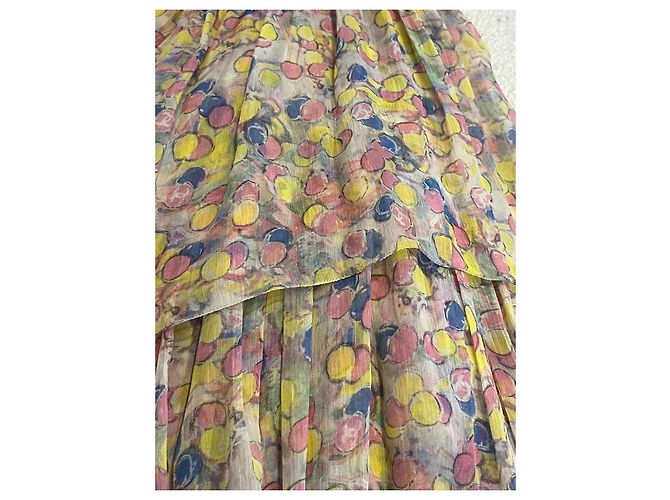 Chanel Seidenkleid Beige mit Blumenprint - Ansicht 3