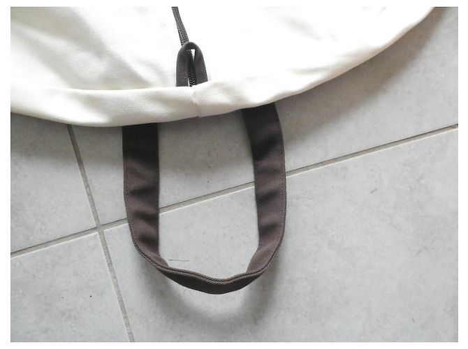 lunga borsa per abiti Hermès in tela impermeabile e resistente circa 150X60 Crema - vista 2