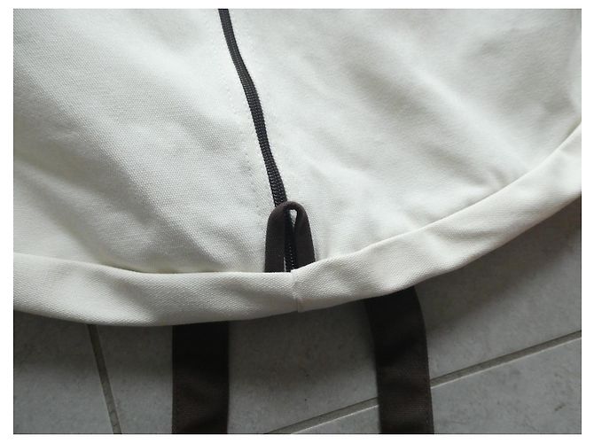 lunga borsa per abiti Hermès in tela impermeabile e resistente circa 150X60 Crema - vista 3