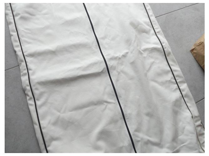 lunga borsa per abiti Hermès in tela impermeabile e resistente circa 150X60 Crema - vista 5