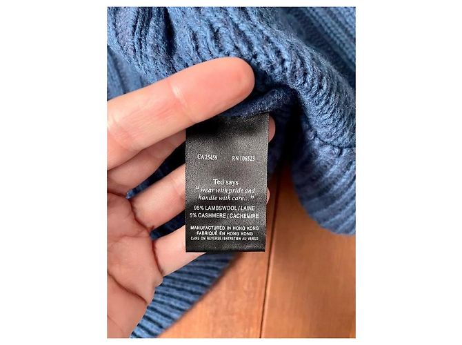 Ted Baker London Weste Wolle und Kaschmir Marineblau - Ansicht 6