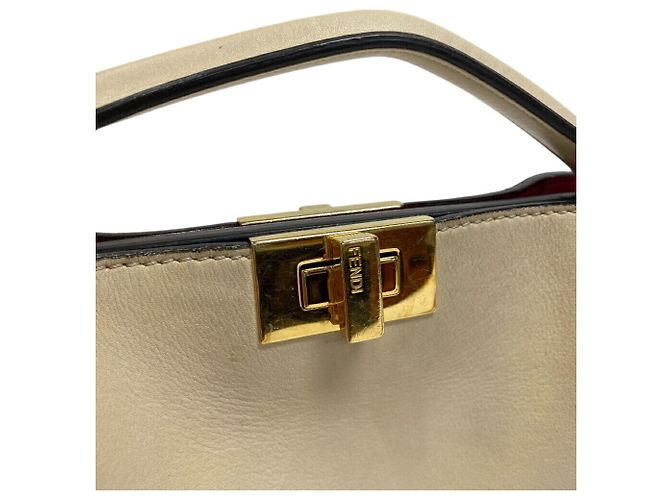 Borsa a spalla Fendi 8BN302 Peekaboo Essential Beige - vista 6