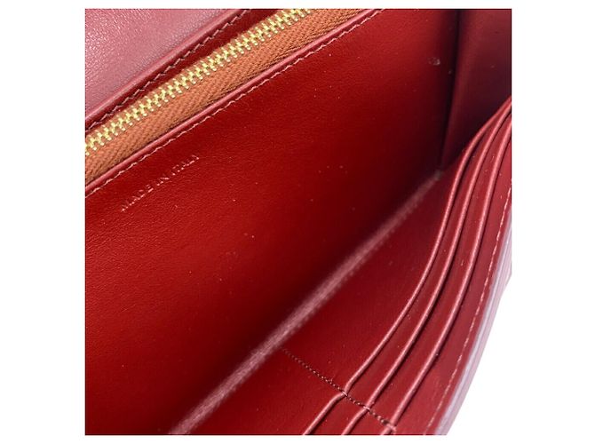 Céline Celine Bordeaux Leder Langbörse - Ansicht 10