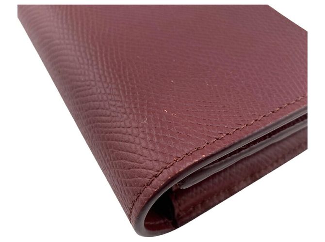 Céline Celine Bordeaux Leder Langbörse - Ansicht 3