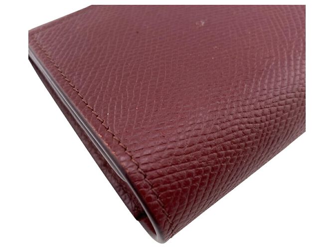 Céline Celine Bordeaux Leder Langbörse - Ansicht 4