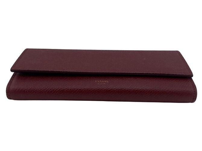 Céline Celine Bordeaux Leder Langbörse - Ansicht 6