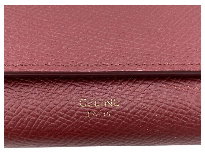 Céline Celine Bordeaux Leder Langbörse - Ansicht 7