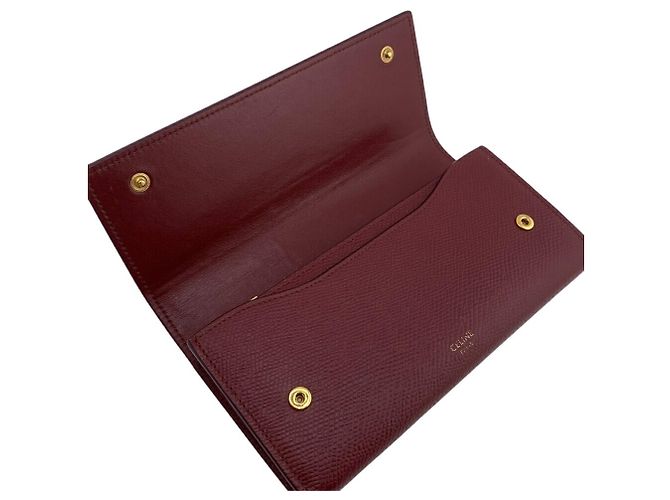 Céline Celine Bordeaux Leder Langbörse - Ansicht 8