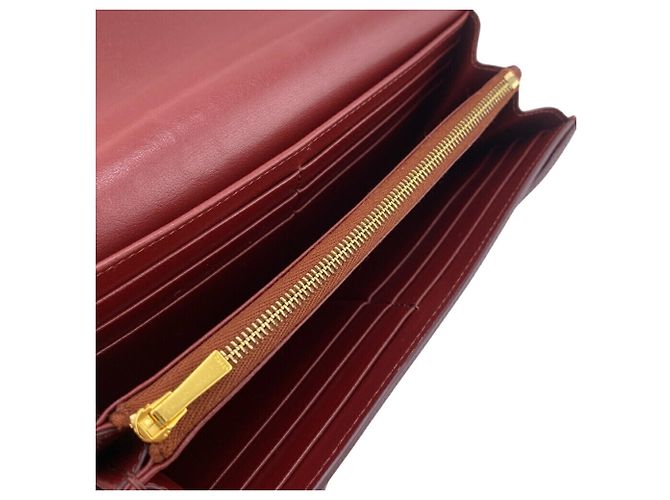 Céline Celine Bordeaux Leder Langbörse - Ansicht 9