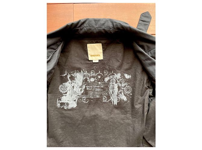 Giacca Diesel Perfecto Nera in Cotone Nero Gold hardware - vista 10