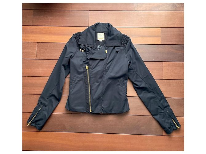 Giacca Diesel Perfecto Nera in Cotone Nero Gold hardware - vista 2