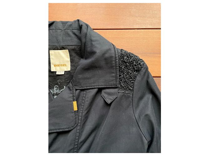 Giacca Diesel Perfecto Nera in Cotone Nero Gold hardware - vista 4