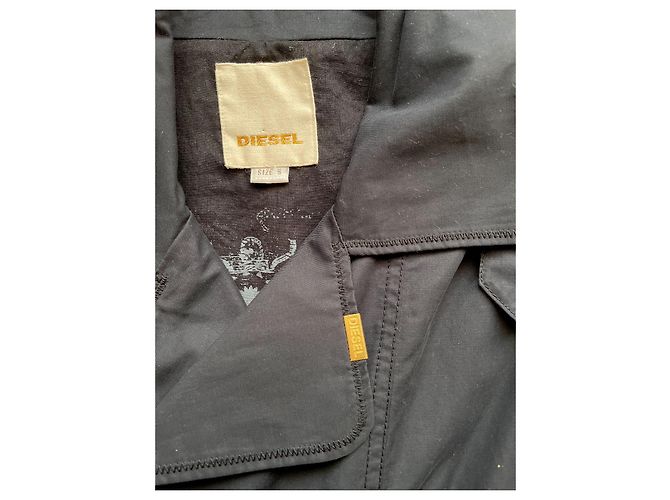 Giacca Diesel Perfecto Nera in Cotone Nero Gold hardware - vista 7