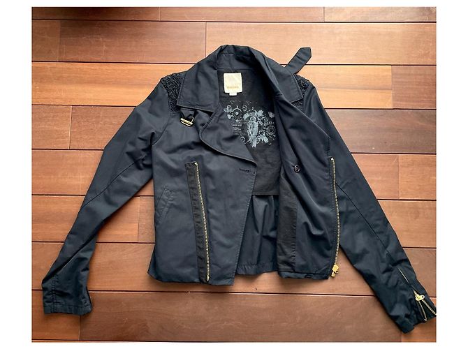Giacca Diesel Perfecto Nera in Cotone Nero Gold hardware - vista 8