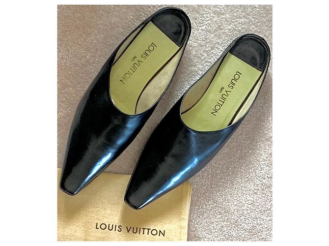 Zoccoli in pelle Louis Vuitton Nero - vista 2