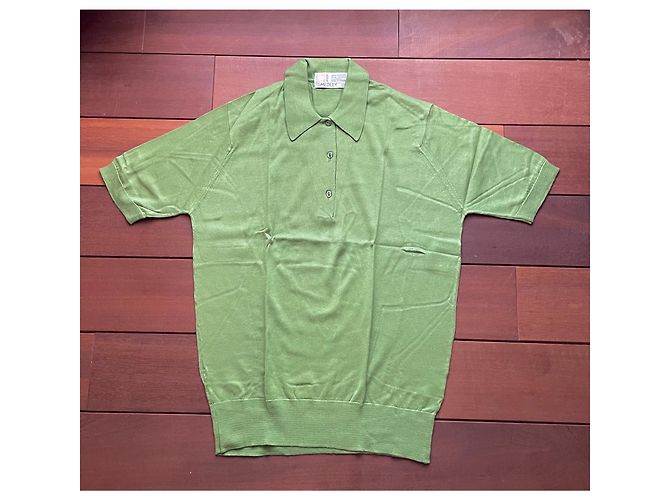 Polo John Smedley de algodón Sea Island verde - vista 2