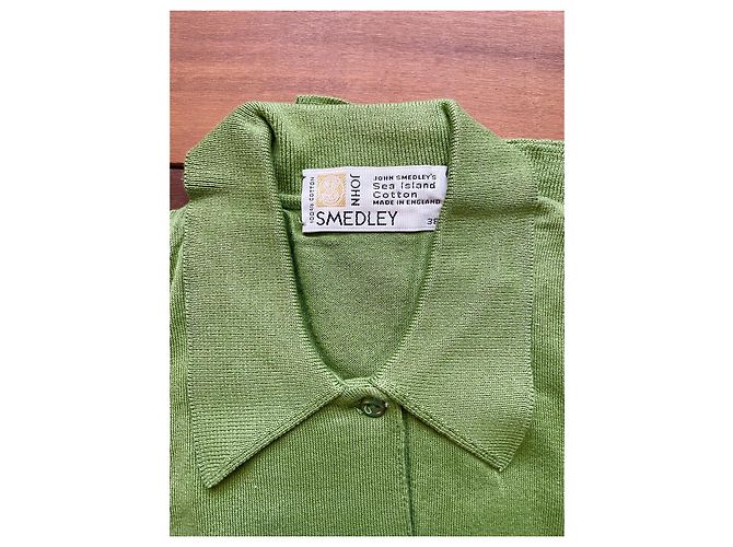 Polo John Smedley de algodón Sea Island verde - vista 4