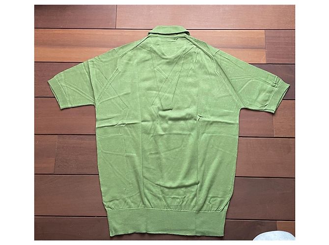 Polo John Smedley de algodón Sea Island verde - vista 5