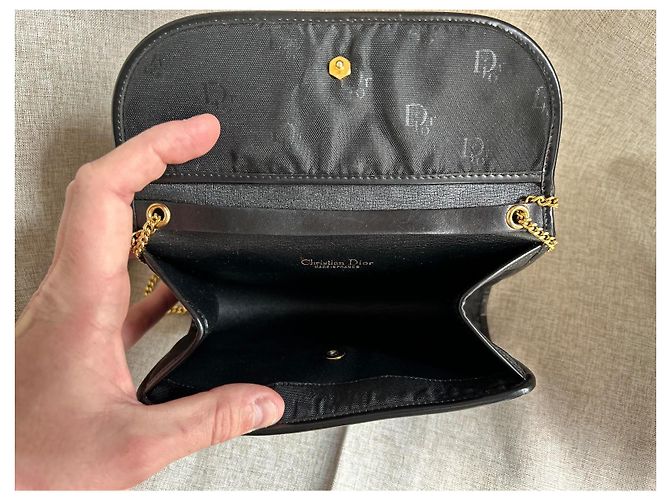 Christian Dior Clutch-Tasche Schwarz Golden - Ansicht 12