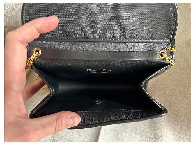 Christian Dior Clutch-Tasche Schwarz Golden - Ansicht 13