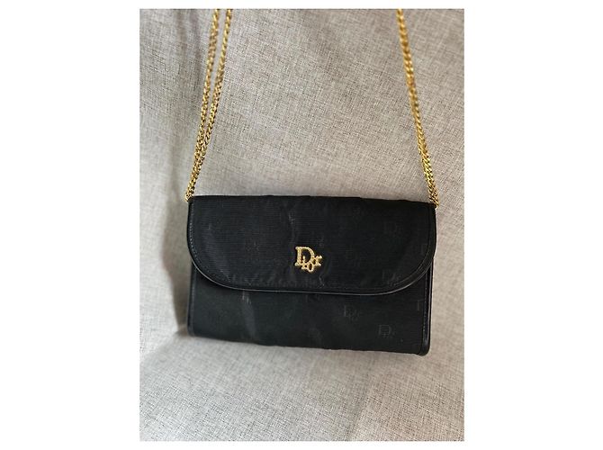 Christian Dior Clutch-Tasche Schwarz Golden - Ansicht 2