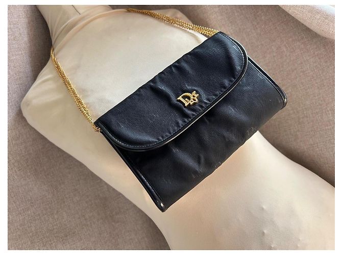 Christian Dior Clutch-Tasche Schwarz Golden - Ansicht 4