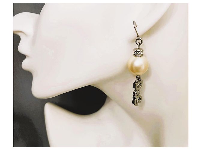 Splendidi orecchini DOLCE & GABBANA con perle e swarovski Bianco - vista 3
