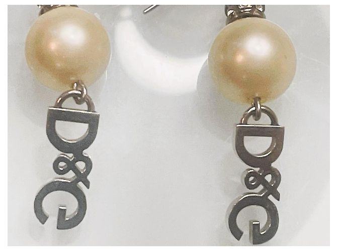 Splendidi orecchini DOLCE & GABBANA con perle e swarovski Bianco - vista 8