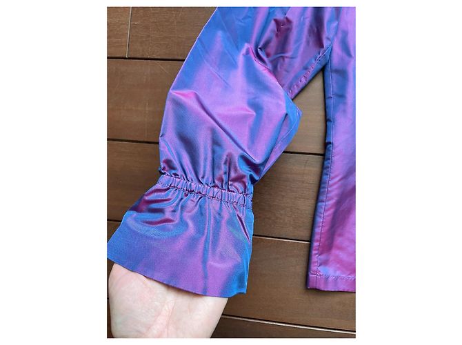 Autre Marque Blusa Seidensticker de seda cambiante rosa azul violeta Púrpura - vista 3