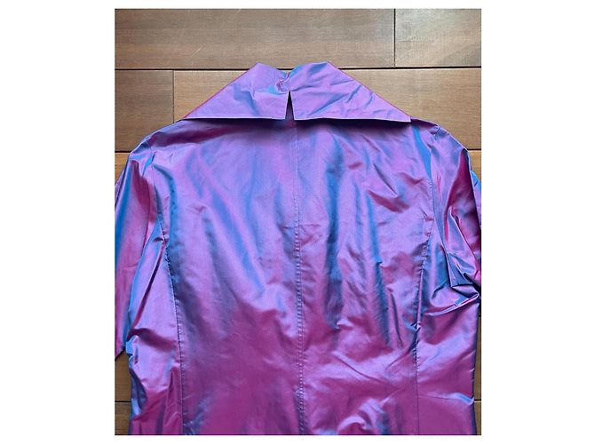 Autre Marque Blusa Seidensticker de seda cambiante rosa azul violeta Púrpura - vista 4