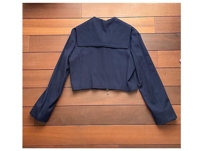 Autre Marque John Bartlett Short Jacket Dark Blue Virgin Wool Navy blue - view 4