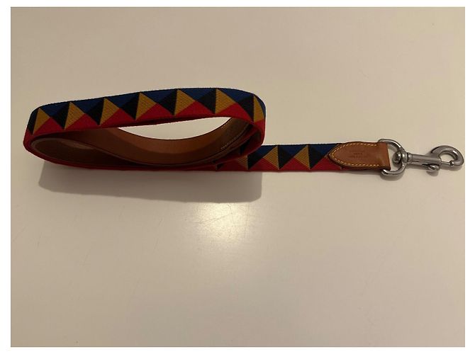 Kelly Hermès Hermes dog leash in slim red bridal leather Dark blue - view 2