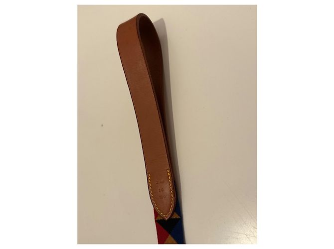 Kelly Hermès Hermes dog leash in slim red bridal leather Dark blue - view 5