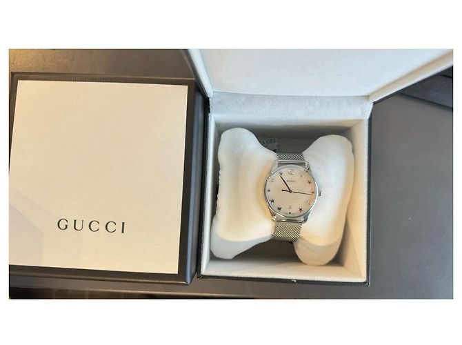 Gucci Uhr Edelstahl Perlmutt Zifferblatt Silberfarben - Ansicht 4