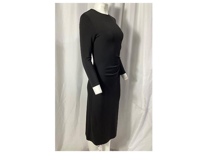 Abito Midi Crepe Theory in Viscosa Nera Nero - vista 9