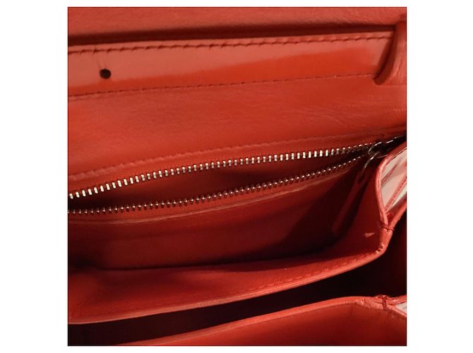 Céline Borsa a spalla Celine Small Classic Box in pelle verniciata rossa Rosso - vista 3