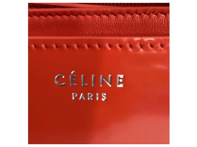 Céline Borsa a spalla Celine Small Classic Box in pelle verniciata rossa Rosso - vista 4