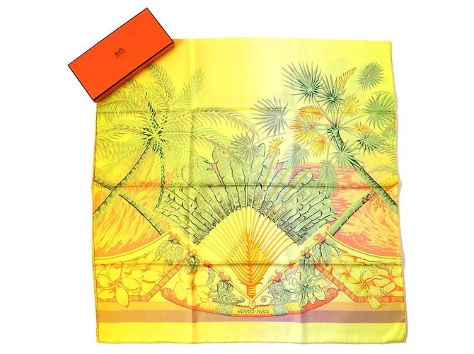 Hermès Foulard in seta Aloha Rettangolo Hermes Giallo - vista 2