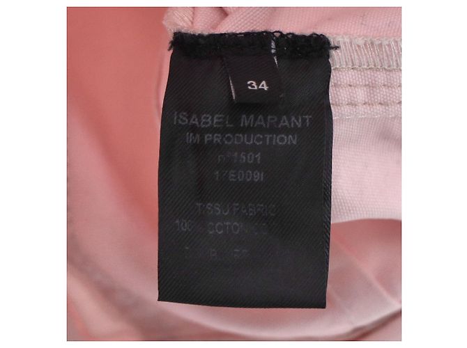 Falda mini con cremallera frontal Isabel Marant en algodón rosa - vista 3