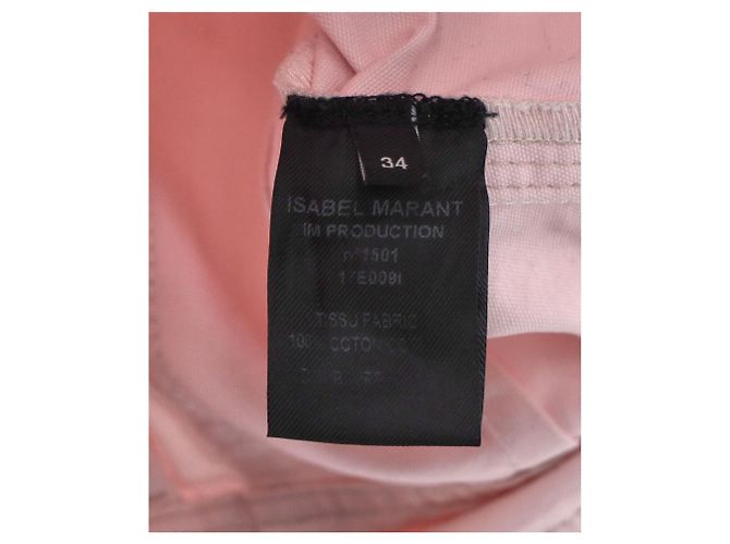 Falda mini con cremallera frontal Isabel Marant en algodón rosa - vista 7
