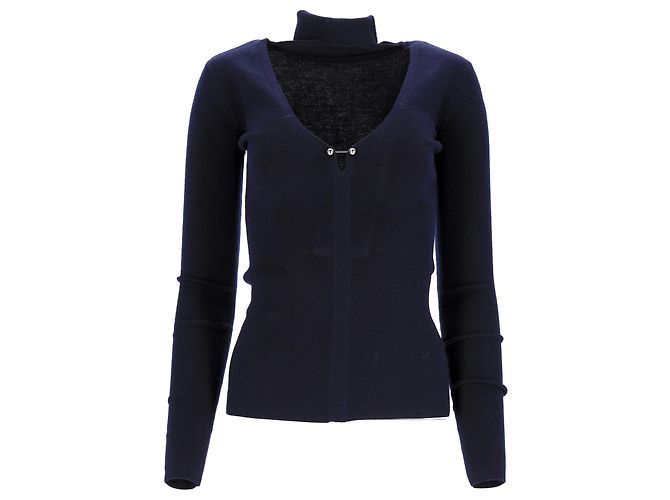Autre Marque Dion Lee Cutout Rollkragenpullover aus marineblauer Wolle - Ansicht 6