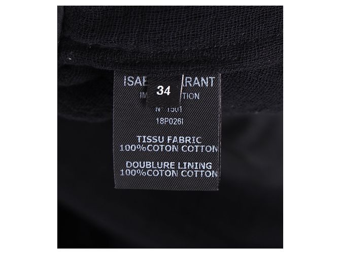 Abito mini in cotone nero con bottoni frontali e maniche a volant Celest di Isabel Marant - vista 10