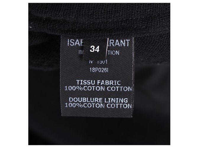 Abito mini in cotone nero con bottoni frontali e maniche a volant Celest di Isabel Marant - vista 5