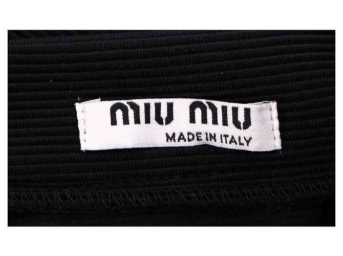 Falda mini plisada Miu Miu en poliéster negro - vista 4