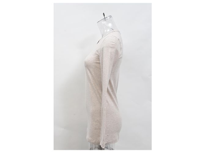 Beige Baumwollpullover mit Perlendetails von Brunello Cucinelli - Ansicht 3